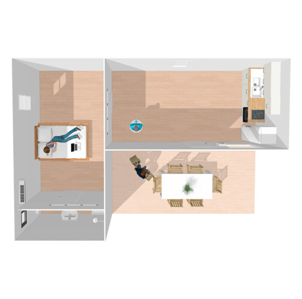 Plan Bungalow F2 Solo 54 m²