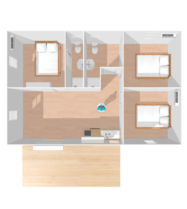 Plan Bungalow F4 72m2