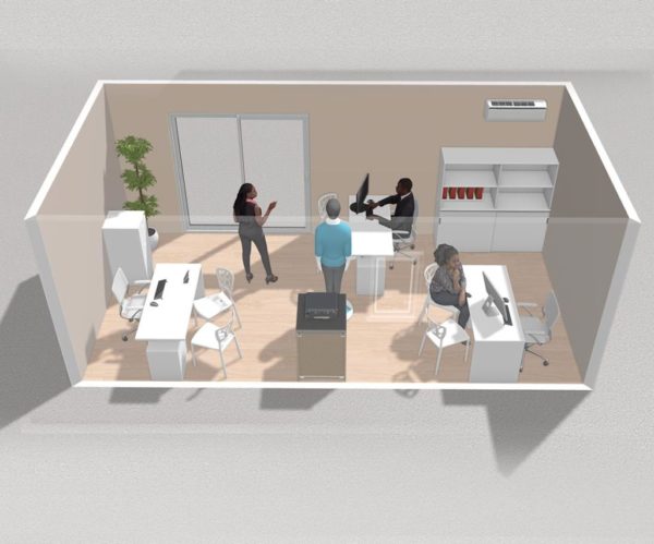 Plan Bungalow Bureau 1 20m²