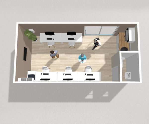 Plan Bungalow Bureau 2 20m²